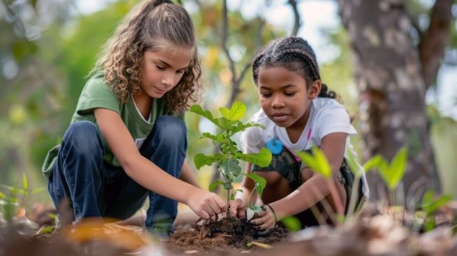 Por meio de um projeto educativo, estudantes do Colégio Santa Marcelina plantam 60 árvores em Belo Horizonte