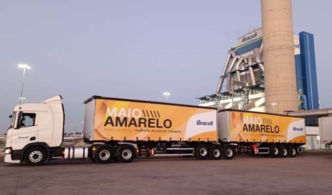 Bracell usa nova carreta para conscientização do Maio Amarelo