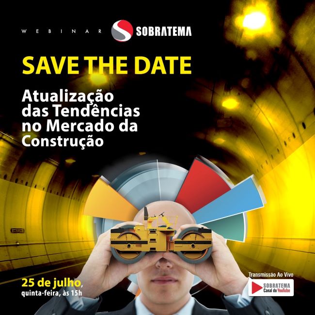 Webinar Sobratema discutirá o mercado de máquinas para construção em 2024