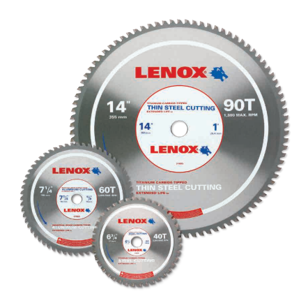 LENOX lança linha completa de lâminas de serra circular para corte de metal
