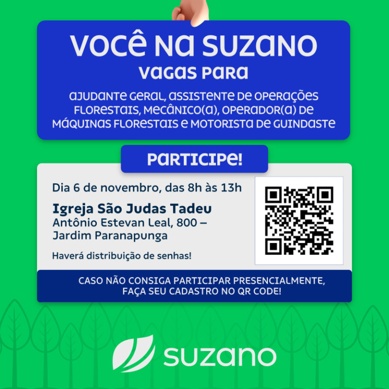 Ação “Você na Suzano” é realizada no bairro Paranapungá para cadastrar pessoas interessadas em trabalhar no setor florestal
