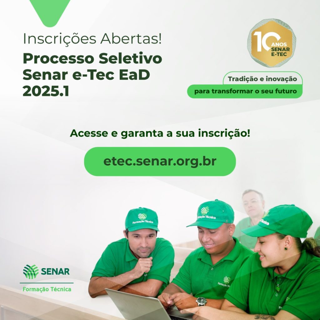 Inscrições para cursos técnicos do Senar/SC vão até o dia 17 de janeiro