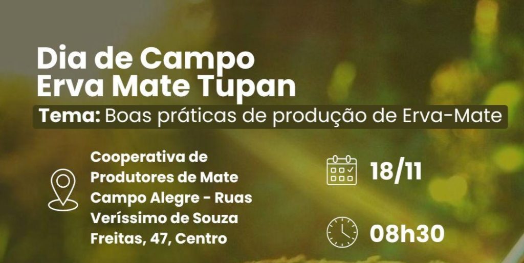 Cooperativa Tupan e Epagri promovem Dia de Campo sobre Boas Práticas de Produção de Erva-Mate em Campo Alegre