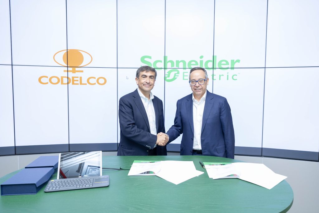 Codelco e Schneider Electric assinam acordo para impulsionar a digitalização e a eficiência energética na mineração